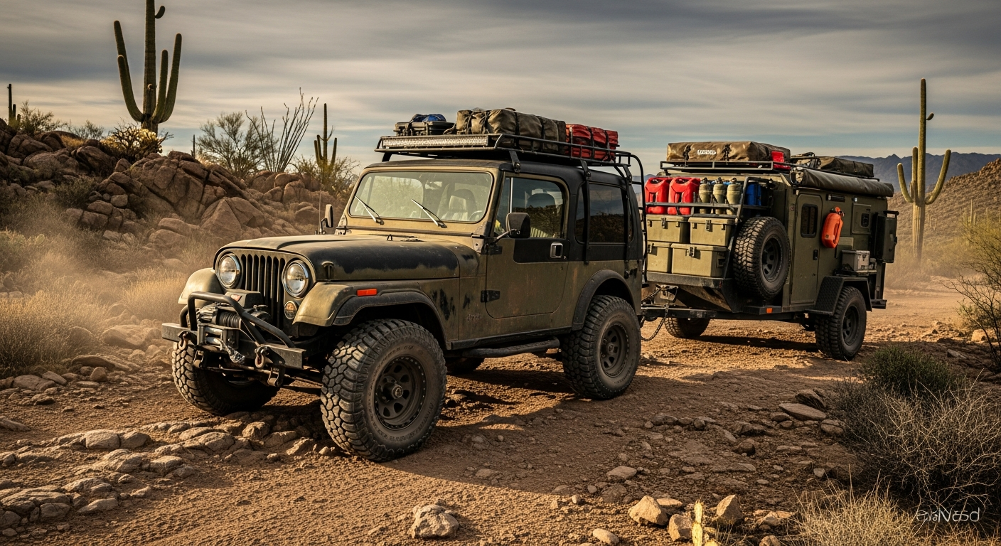 Rugged 1980s CJ Jeep Bug-Out Vehicle
