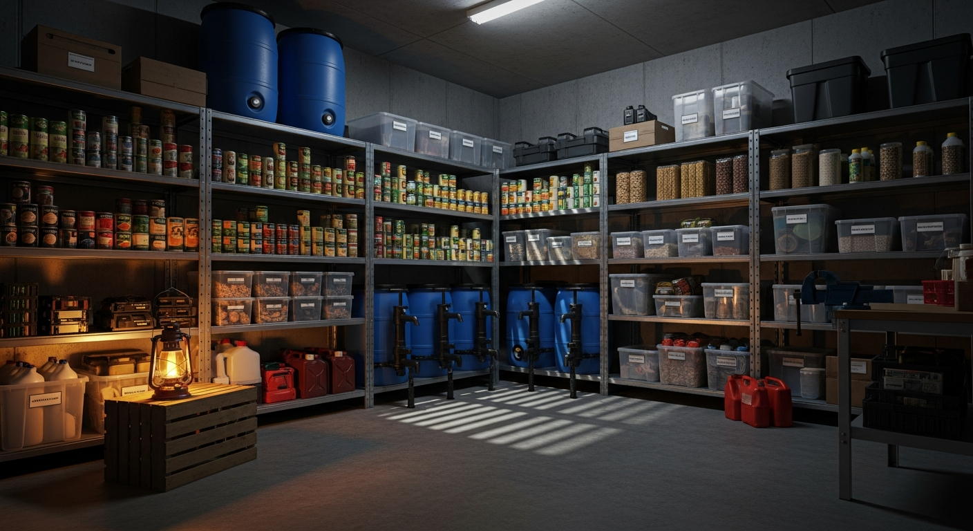 Prepper Supply Cache — Organized Bug-In Storage Room