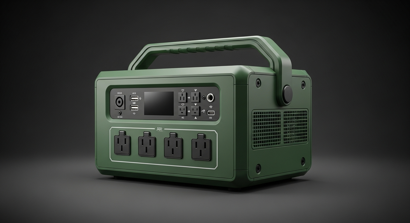 Compact green portable solar power generator station